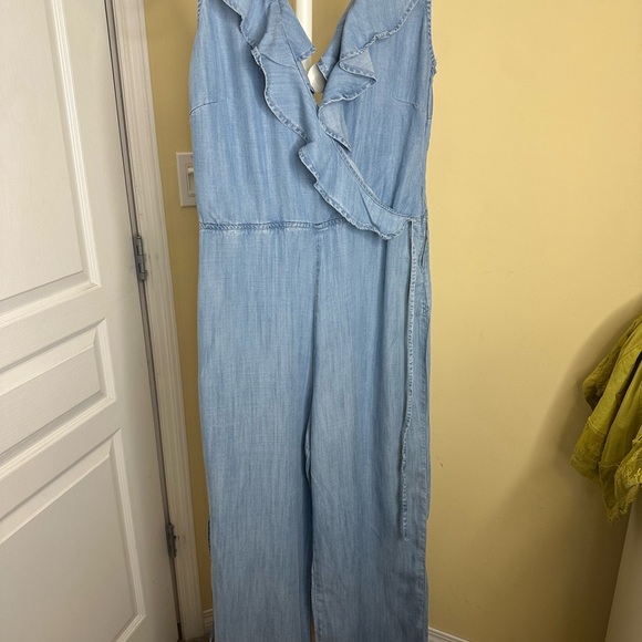 Guess tencel ruffled Light Blue Women's Wide-Leg Jumpsuit - Picture 6 of 12